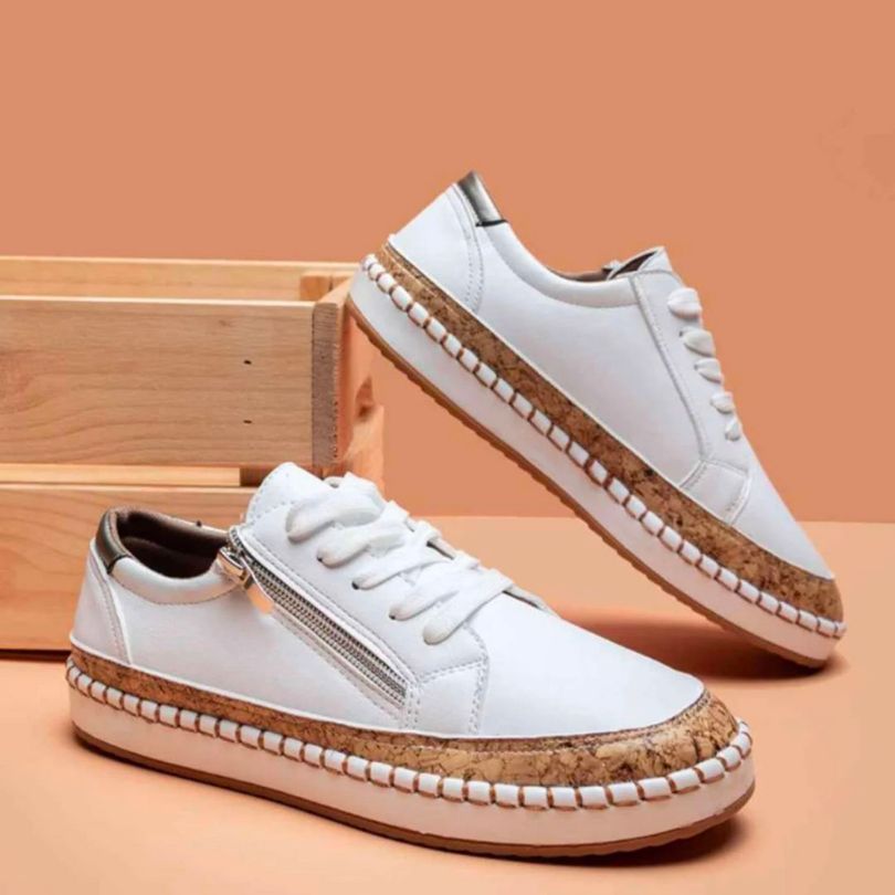 Gunnel - Vintage Sydde Sneakers Mit Blommönster för Dam | Perfekt för vardagsbruk