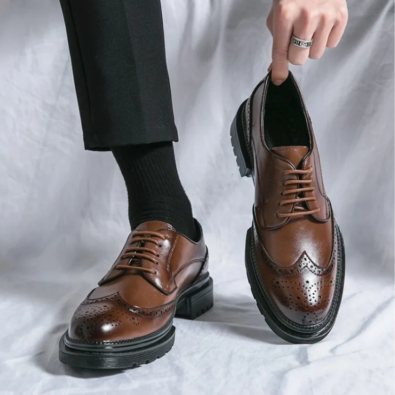 Emmerich - Snygga Vintage Brogue Med Wingtip för Herr | Perfekt för lediga dagar